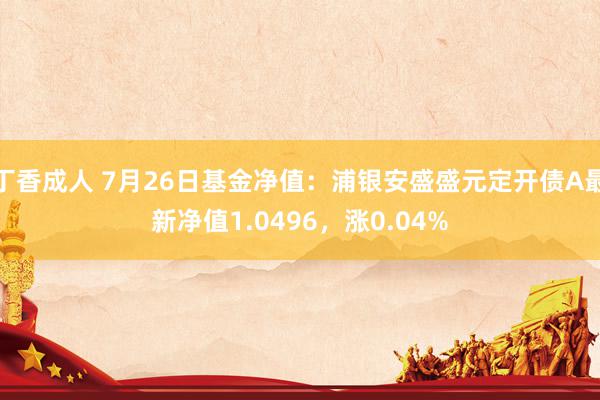 丁香成人 7月26日基金净值：浦银安盛盛元定开债A最新净值1.0496，涨0.04%