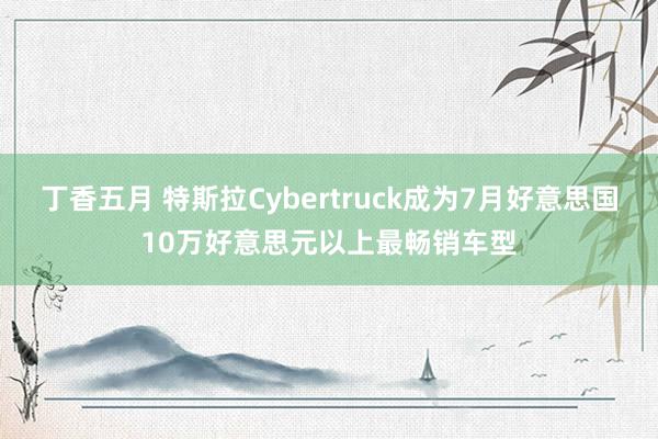 丁香五月 特斯拉Cybertruck成为7月好意思国10万好意思元以上最畅销车型