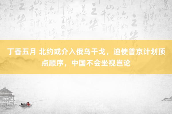 丁香五月 北约或介入俄乌干戈，迫使普京计划顶点顺序，中国不会坐视岂论